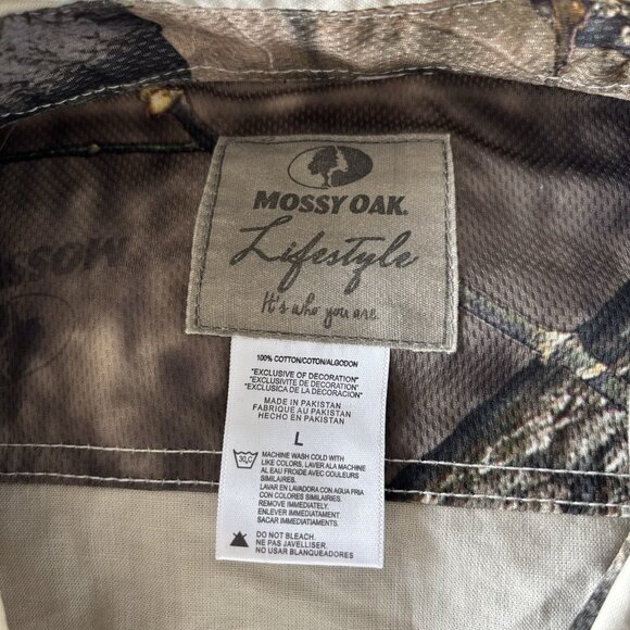 Mossy Oak Shirt Mens Large Shooting Button Down Hunting Outdoor Western NWT - Picture 8 of 11